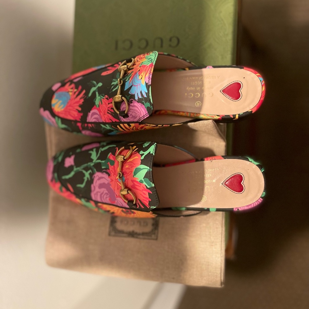 Gucci Princeton Floral Mules - size 37